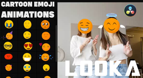 达芬奇模板-有趣卡通创意表情贴纸动画 Cartoon Emoji Animations