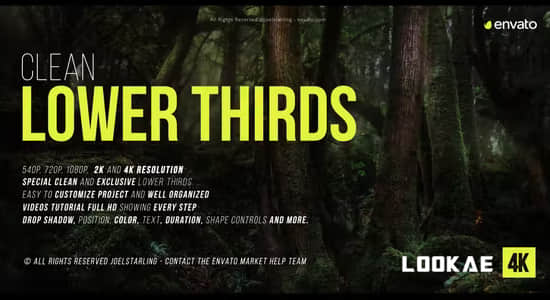 PR模板-20组现代简洁字幕条标题动画 Clean Lower Thirds for Premiere
