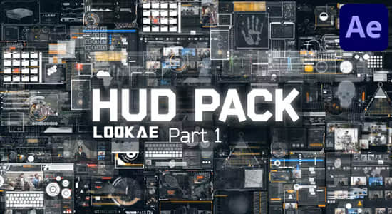 AE模板-56种HUD未来科技感元素UI动画 HUD Pack 1