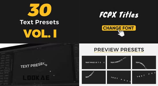 FCPX插件-30种简洁文字标题缓入缓出动画预设 Text Presets V1 For Final Cut Pro X