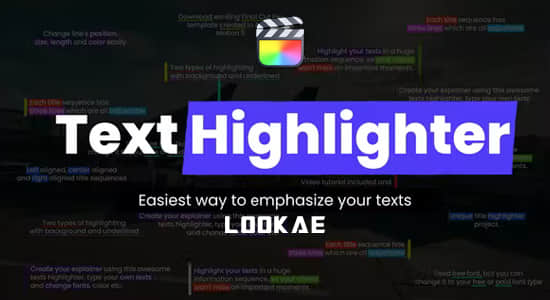 FCPX插件-36个高亮突出勾画显示文字标题动画 Highlight Texts - Explainer
