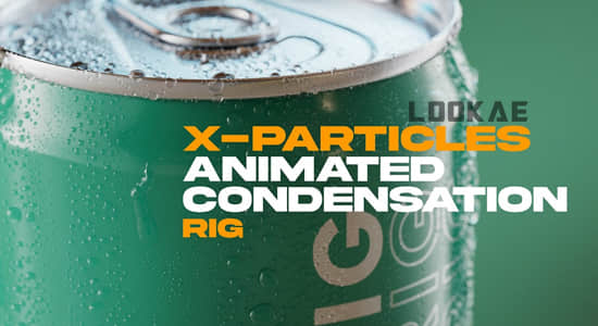 C4D预设-三维模型表面水滴凝结动画工程文件 X-Particles Animated Condensation Rig