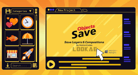 AE脚本-通过实时预览保存合成图层和属性 Save Objects V2.1.5+使用教程