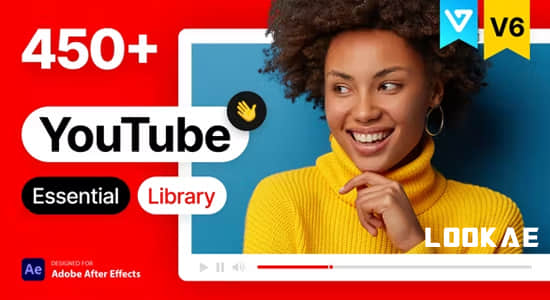 AE脚本-450个时尚网络社交媒体LOGO标题排版包装宣传动画 YTB Essential Library V6