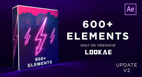 AE模板-600个创意圆圈涂鸦笔刷路径MG动画元素 Elements