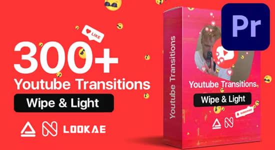PR模板-300个网络社交媒体包装转场过渡动画 YTB Transitions