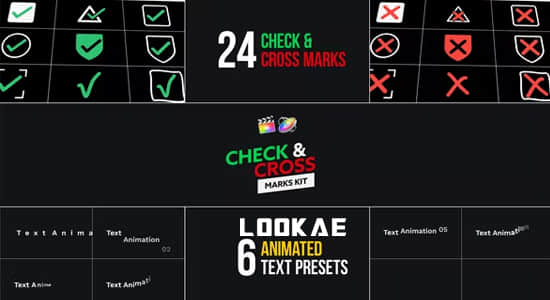 FCPX插件-对错勾叉标记动画工具包 Check & Cross Marks Kit