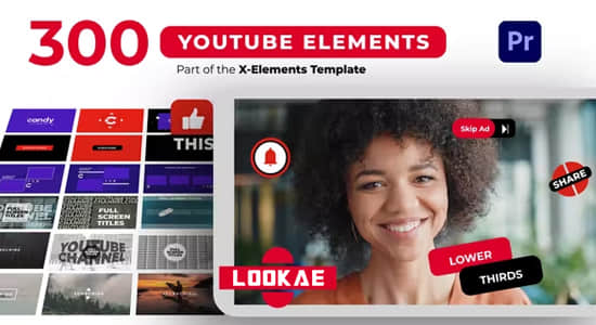 PR模板-300种社交媒体网络视频元素包装图形动画 YTB Elements插图