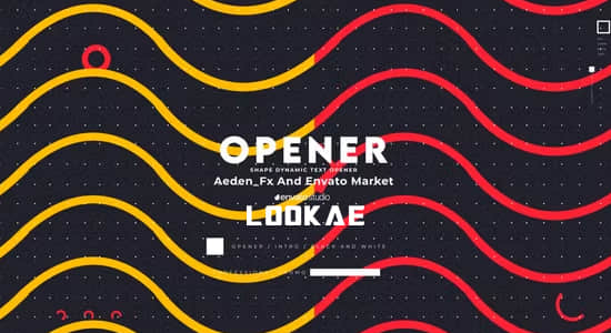 AE模板-创意时尚图形图文快闪介绍展示片头 Shape Intro