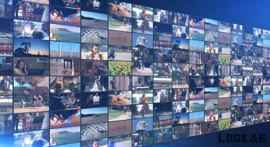 AE模板-空间平面多画面视频墙展示介绍动画 Flat Video Wall Intro Pack