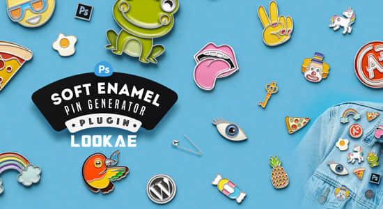 中文汉化PS插件-烤漆质感徽章别针样式生成器 Soft Enamel Pin Generator V1.0 Win/Mac