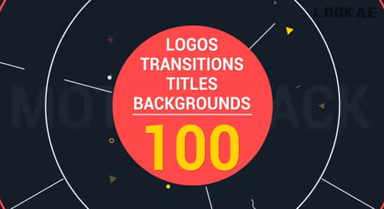 AE模板-100种MG动态图形文字标题LOGO背景动画 2D Motion Animation Pack