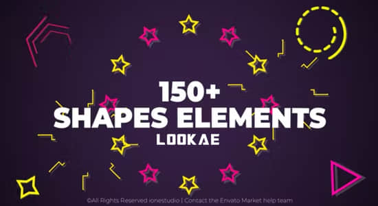 PR模板-150个简洁彩色图形MG动画预设 Shape Elements for Premiere Pro