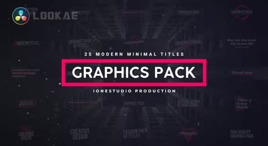 达芬奇模板-25组现代迷你文字标题动画 Minimal Titles