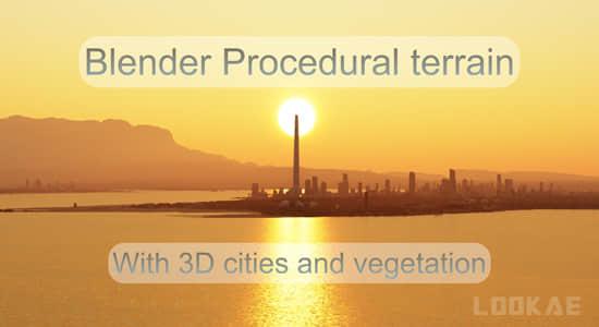 Blender插件-程序化三维城市生成器 Large Scale Procedural Terrain Generator With 3d Cities And Vegetation