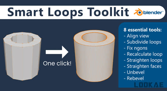 布线优化建模工具包Blender插件 Smart Loops Toolkit V1.1.0