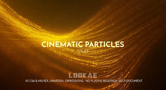 AE模板-金色线条粒子背景影视文字标题开场片头动画 Cinematic Particles Titles