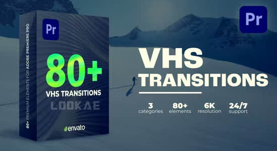 PR模板-80种故障损坏干扰视频转场过渡预设 Transitions VHS