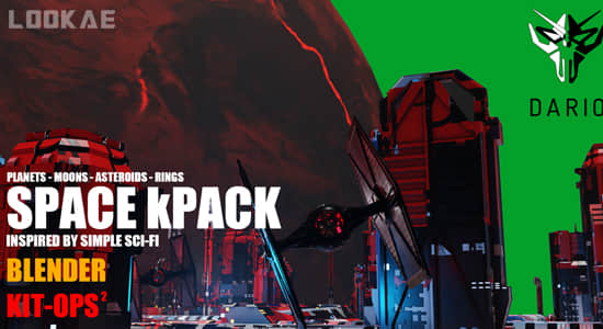 Blender插件-科幻太空星球三维场景生成器 Kit Ops – Space Kpack + 视频教程