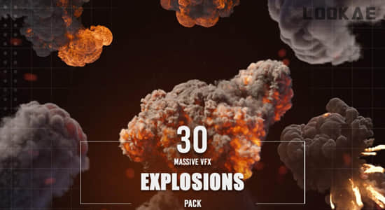 4K视频素材-31个大型爆炸浓烟特效合成VFX动画 (有透明通道)