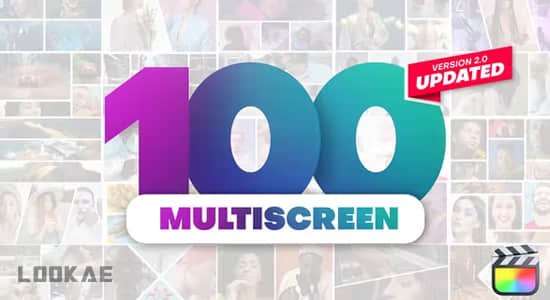 FCPX插件-100个动态分屏多画面网格排列组合动画预设 Multiscreen Pack V2.0