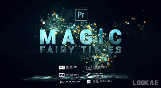 PR模板-漂亮优雅魔法粒子动画文字标题开场片头 Magic Fairy Particles Titles