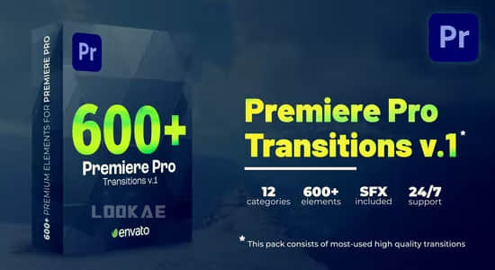 PR模板-600个视频转场过渡预设 Transitions for Premiere Pro