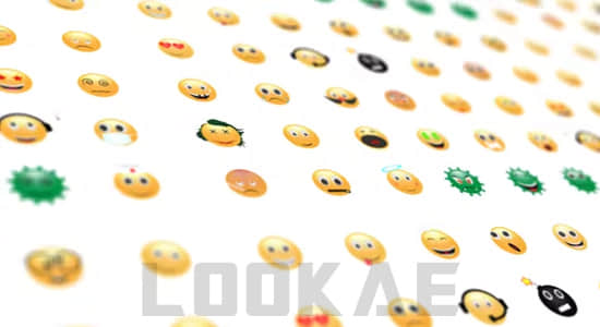 Premiere模板-40个可爱卡通Emoji表情动画PR预设