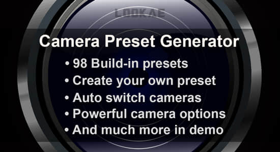 98组三维摄像机动画Blender插件 Camera Preset Generator v1.1.0