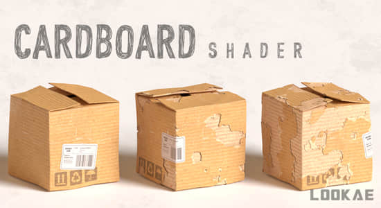 三维纸箱纸板着色器预设Blender插件 Cardboard Shader V1.1