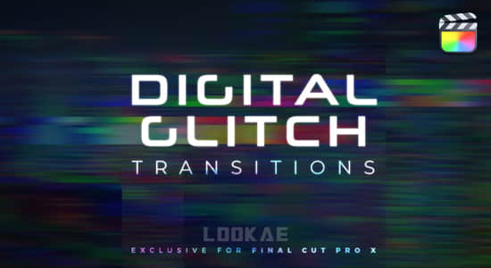 FCPX插件-30个数字故障紊乱干扰毛刺失真转场过渡预设 Digital Glitch Transitions
