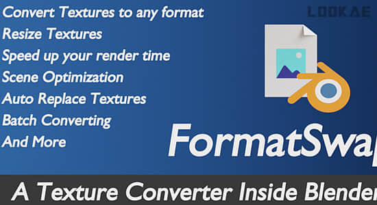 材质贴图格式转换Blender插件 Formatswap V1.0.9.3