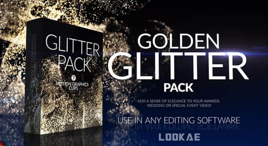 14组尊贵闪耀金色华丽粉末粒子动画视频素材 Golden Glitter Pack