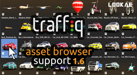 交通工具汽车三维模型绑定预设Blender插件 Car – Traffiq Library – Rigged Cars V1.6.1