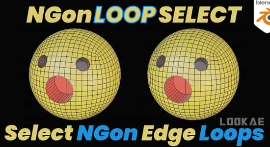 线条边缘选择Blender插件 Ngon Loop Select V2.1.0