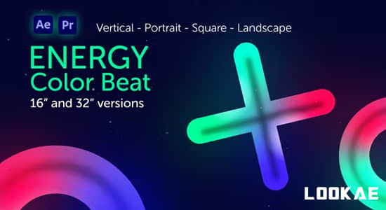 AE/PR模板-动感能量色彩快闪节奏文字标题展示片头 Energy Color Beat