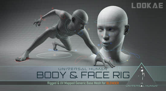 人物角色面部肢体绑定Blender插件 Universal Human Body & Face Rig v2.1.1