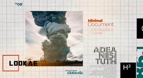 AE模板-简洁平面网格背景图文介绍展示动画 Minimal Document