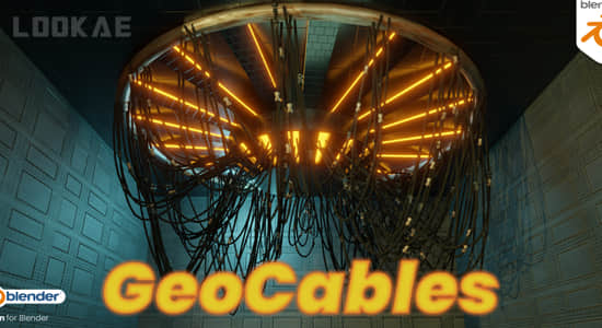 电缆电线模型生成器Blender插件 GeoCables v2.1.0 – Geometry Nodes Cables