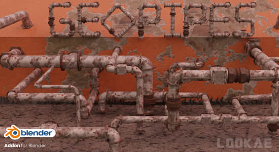三维下水管道模型生成器Blender插件 GeoPipes v1.0.1 – Geometry Nodes Pipes