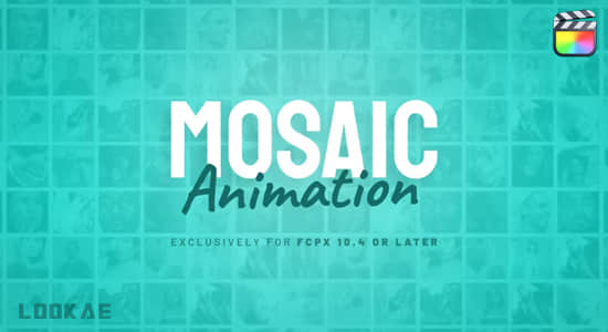 FCPX插件-10组马赛克方格图像组合展示动画预设Mosaic Animation