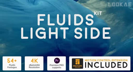 55个彩色明亮水墨流体动画4K视频素材 Fluids Light Side Kit