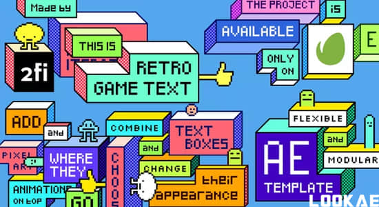 AE模板-创意复古游戏卡通文字标题动画 Retro Game Text