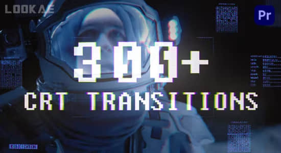 PR模板-300个复古画面故障损坏干扰视频转场预设 CRT Transitions