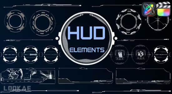 FCPX插件-40种未来科技感HUD界面元素动画 HUD Elements
