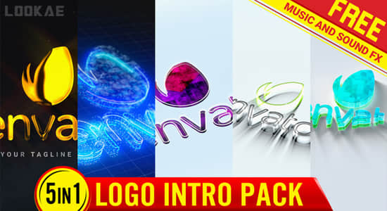 AE模板-5组LOGO标志演绎展示片头动画 Logo Intro Mega pack