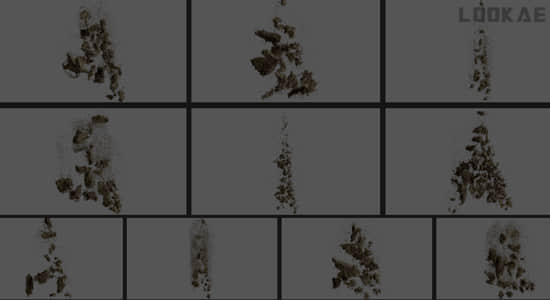 45个泥土慢速破碎崩塌失重漂浮坠落动画4K视频素材 Negative Gravity (有透明通道)