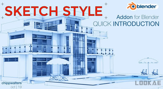 素描线框草图风格效果渲染Blender插件 Sketch Style v2.0.2