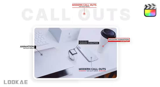 FCPX插件-45个呼出线条标注介绍文字标题动画 Call Outs