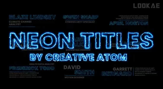 PR模板-霓虹发光电流描边文字标题动画 Neon Titles MOGRT